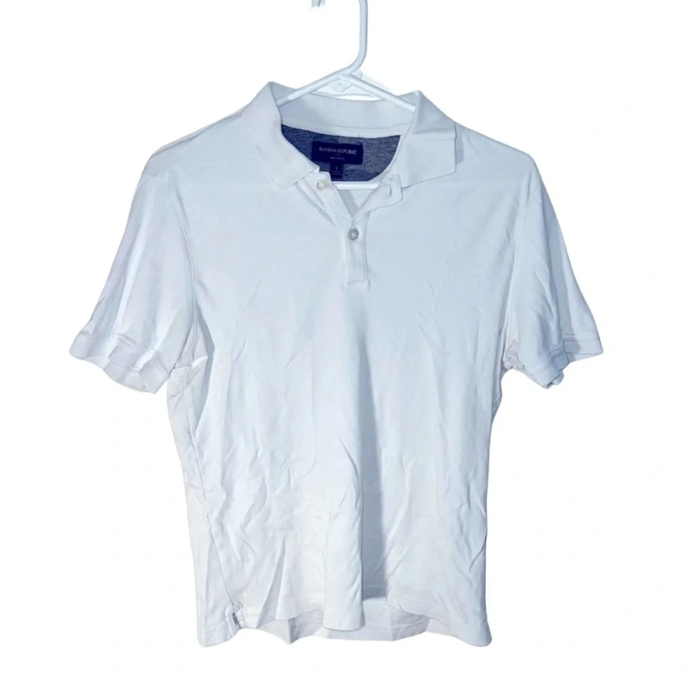 Banana Republic White Dress Polo Shirt - Men’s Small